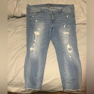 Torrid Skinny Blue Distressed Denim